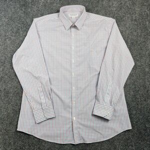 Mizzen+Main Shirt Mens XL White Red Blue Check Performance Dress Button Up